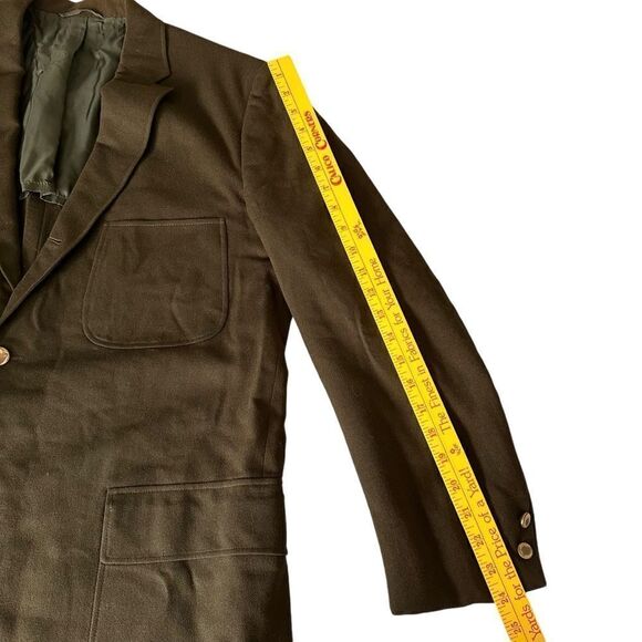 Vintage 1960s Brown Handmade lightweight wool blend blazer size 42R - Picture 5 of 13